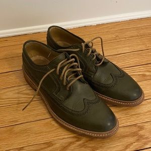 Frye “James” Wing Tip in Olive Green Leather